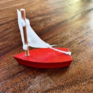 Small Wooden Sailboat Décor Gift Idea NWOT
